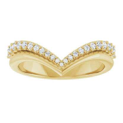 14K Gold | Lab Diamond Wedding Contour Band