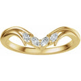 14K Gold | Yellow Gold 1/8 cttw Lab Diamond Contour Band