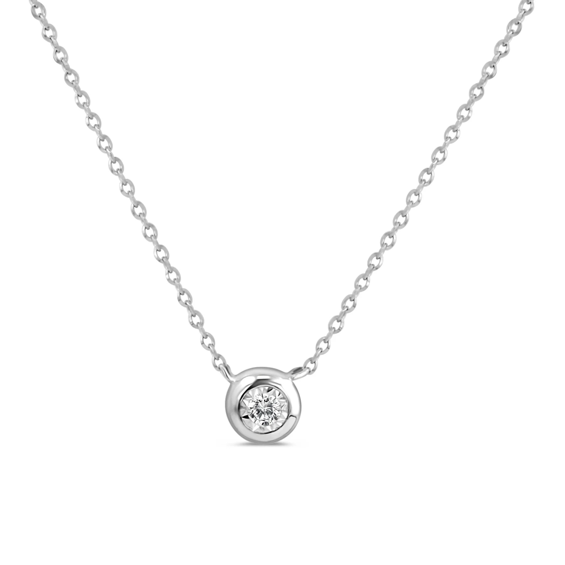 Diamond necklace on a white background