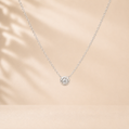 14K Gold | .05ct Natural Diamond Bezel Set Necklace Simple Modern Minimalist