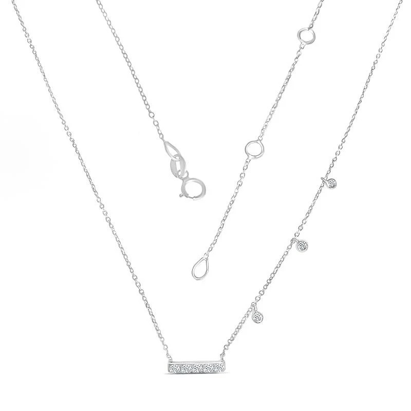 Two silver necklaces on a white background