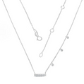 Two silver necklaces on a white background