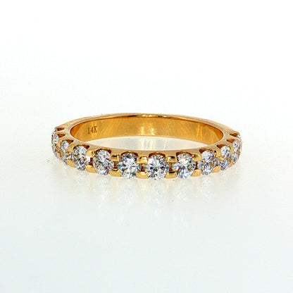 14K Gold | .91cttw Half Eternity Yellow Gold Lab Diamond Wedding Band