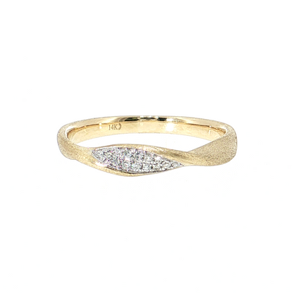 14K Gold | 0.06 cttw Natural Diamond Twist Ribbon Ring