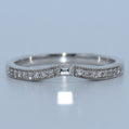 14K Gold | 0.13cttw WG Shadow Band with Bgt Center Natural Diamond Ring