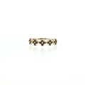 14K Gold | 0.38 cttw Natural Black Diamond Florette Yellow Gold Ring