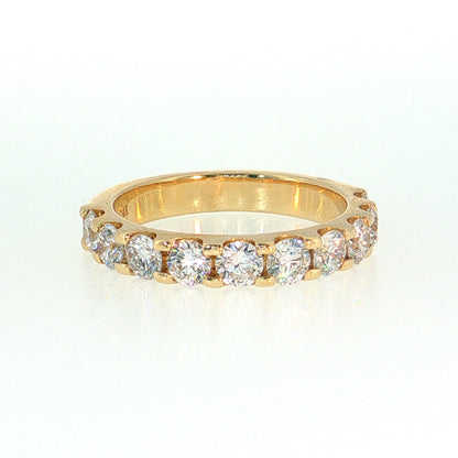 14K Gold | 1.52Cttw Half Eternity Yellow Gold Lab Diamond Wedding Band