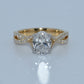14K Gold | 1.58ct Oval Lab Diamond 14K Y/W Gold .47cttw Natural Twisted Shank Engagement Ring