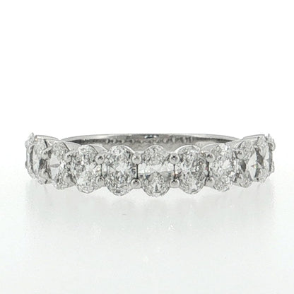 14K Gold  1.65ct Lab Oval Diamond 14K White Gold Half Eternity Ring