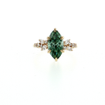 14K Gold | 1.99 CT Fancy Vivid Green Marquise Brilliant Diamond  Engagement Ring with Diamond Accents