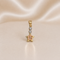 14K Gold | 15 Gold Star Tricolor Quinceañera Pendant with CZ