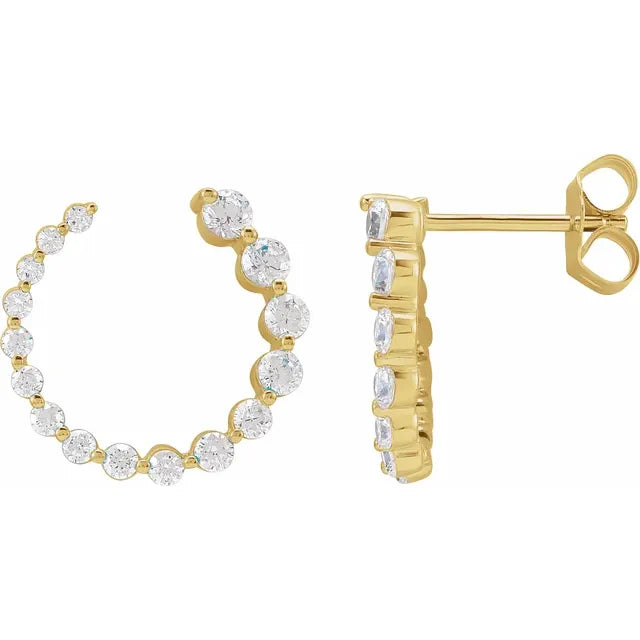 14K Gold | 1/2ct Open Circle Lab Grown Diamond Earrings