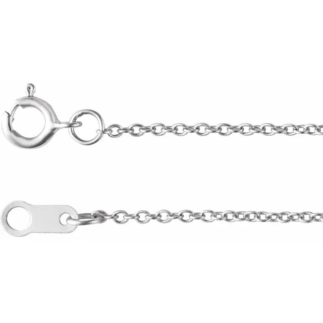 14K Gold | 1mm Cable Chains white gold 