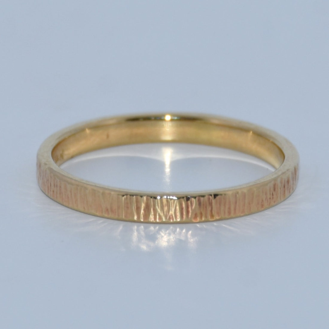 14K Gold | 2.5mm Stackable Ring Assorted Finishes Chiseled