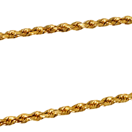 14K Gold | 22" 3mm Solid Rope Chain