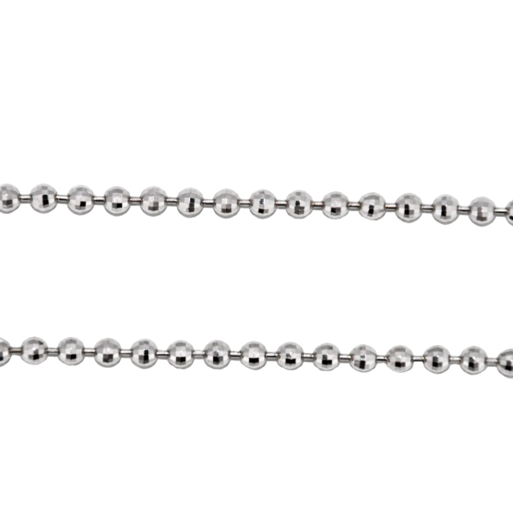 14K Gold | 22" White Gold Ball Necklace14K Gold | 22" White Gold Ball Necklace