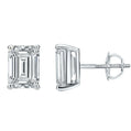Pair of diamond stud earrings on a white background