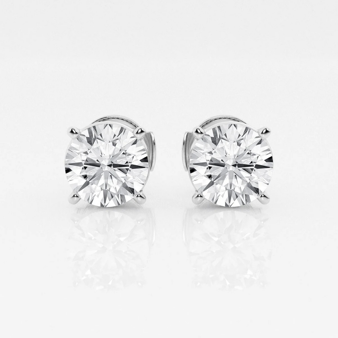 14K Gold | 2cttw WG Lab Diamond Round Studs with Screwbacks