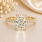 14K Gold | 3.04CT YG Hidden Halo Radiant Brilliant Lab Diamond Engagement Ring