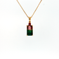 14K Gold | 3.97cttw Natural Bicolor Tourmaline Pendant with Emerald Cut