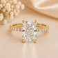 14K Gold | 3CT YG Hidden Halo Radiant Brilliant Lab Diamond Engagement Ring