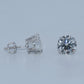 Diamond stud earring on a light gray background