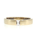 14K Gold & 950 Platinum | Yellow Gold Natural Diamond Sideways Baguette Wedding Band for Women