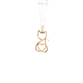 14K Gold | Cat Silhouette Pendant with .08cttw Natural Round Diamonds