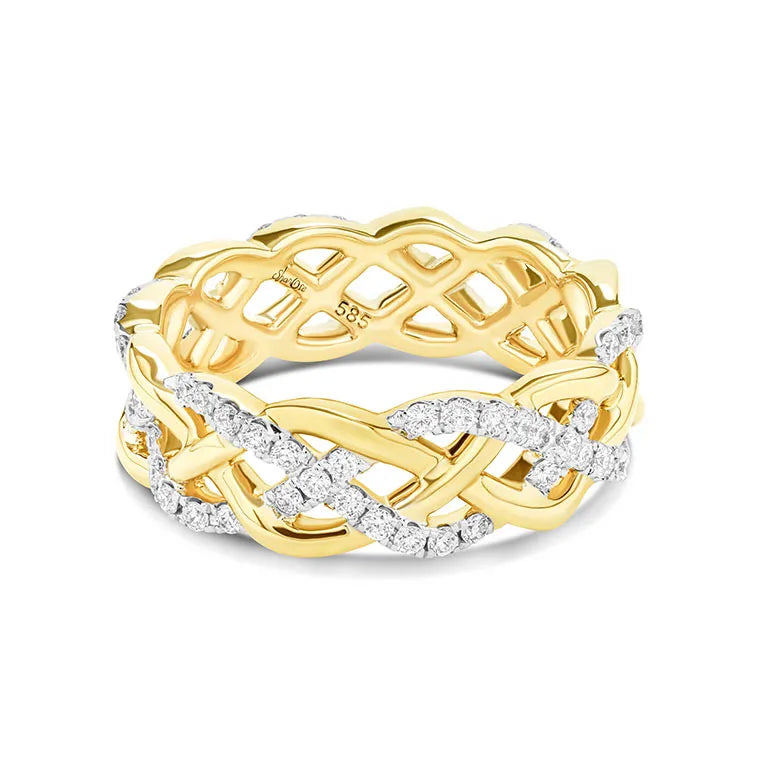 14K Gold | Celtic Eternity Band with Lab Diamonds
