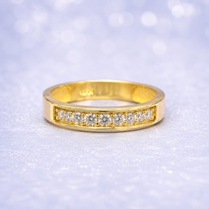 14K Gold | Channel-Set Cubic Zirconia Wedding Band for Women