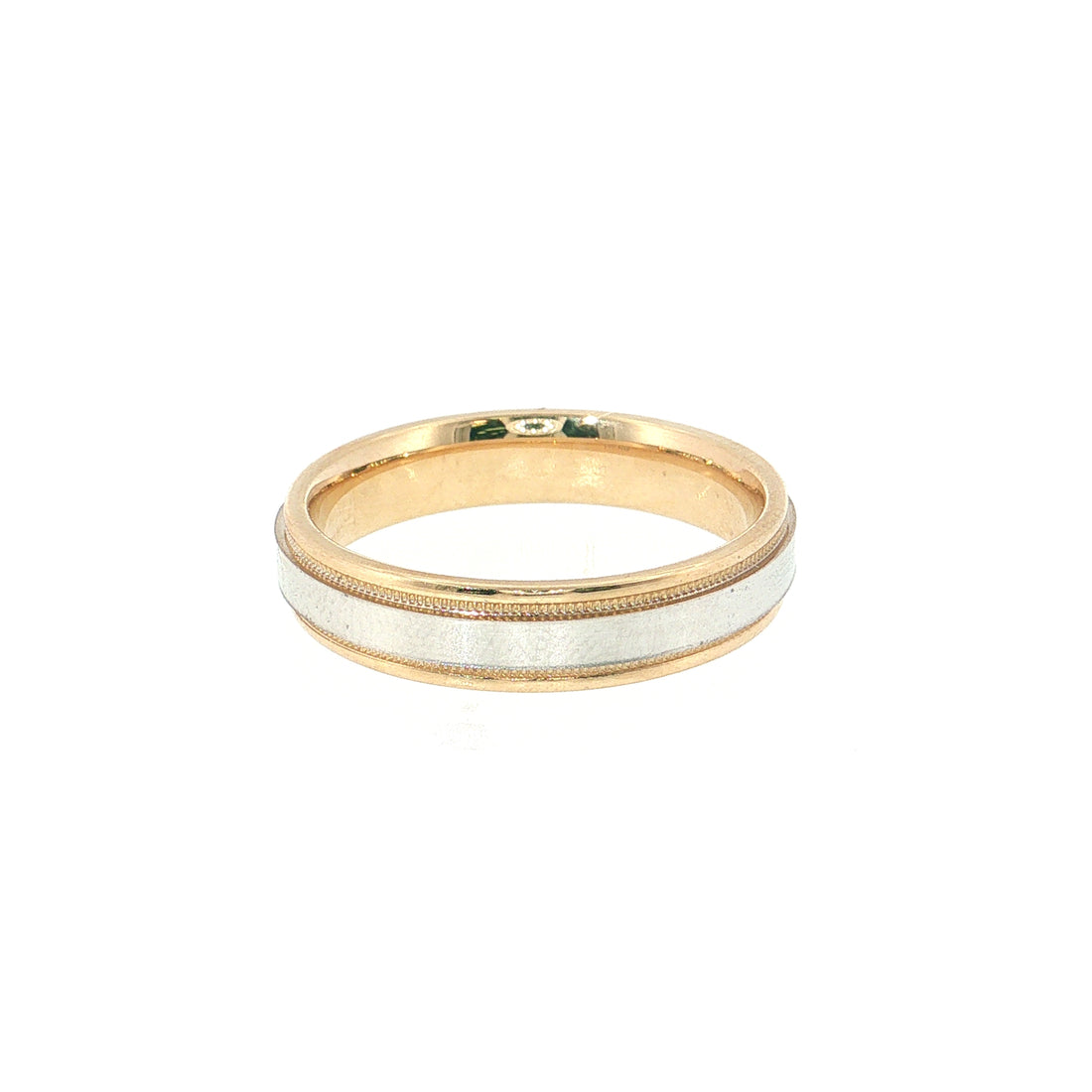 14K Gold | Classic Two Tone Milgrain Wedding Band
