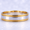 14K Gold | Classic Two Tone Milgrain Wedding Band