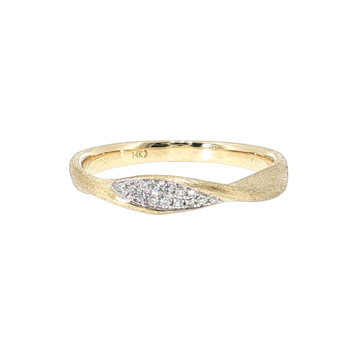 14K Gold Diamond Twist Ribbon Ring | 0.06 cttw Natural Diamonds