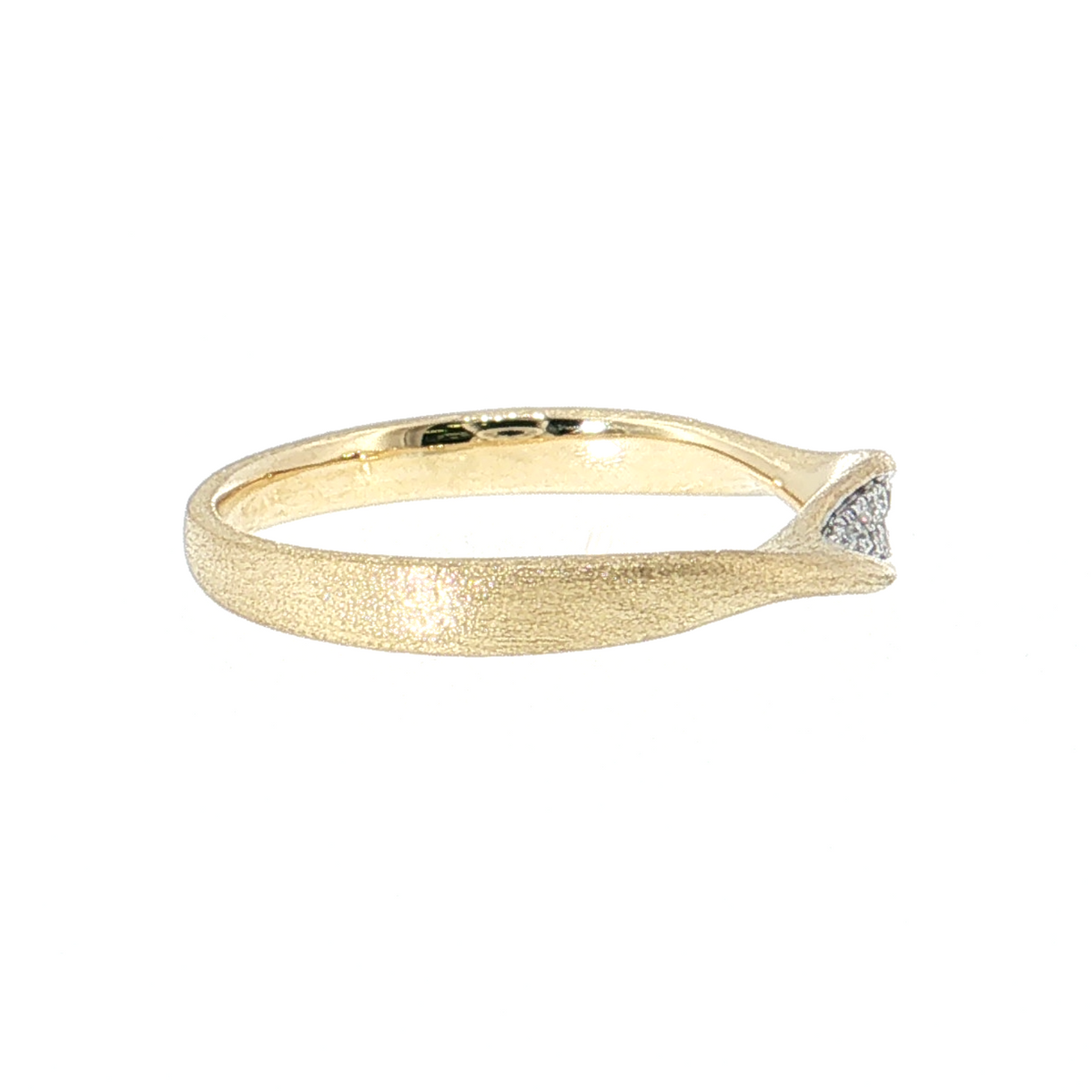 14K Gold Diamond Twist Ribbon Ring | 0.06 cttw Natural Diamonds