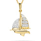 14K Gold | Gold Lab-Grown Diamond Nautical Boat Necklace