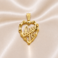 14K Gold | Heart “Sweet 16” Bamboo Heart Pendant