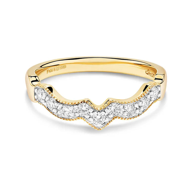 14K Gold | Lab Diamond Contour Band for Claddagh Ring