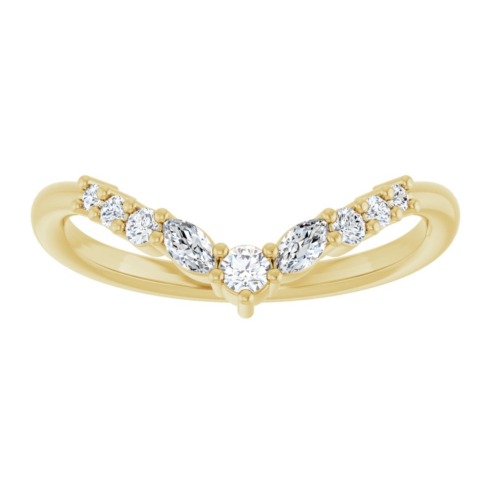 Gold ring with diamonds on a white background