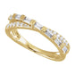 Gold ring with diamond accents on a white background