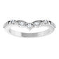 Silver ring with diamonds on a white background