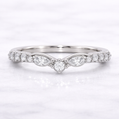 14K Gold | Lab Diamond Wedding Contour Band