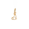 14K Gold | Large Dog Silhouette Pendant with .07cttw Natural Round Diamonds