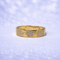 14K Gold | Men’s CZ Wedding Band with Cluster & Pavé Accents