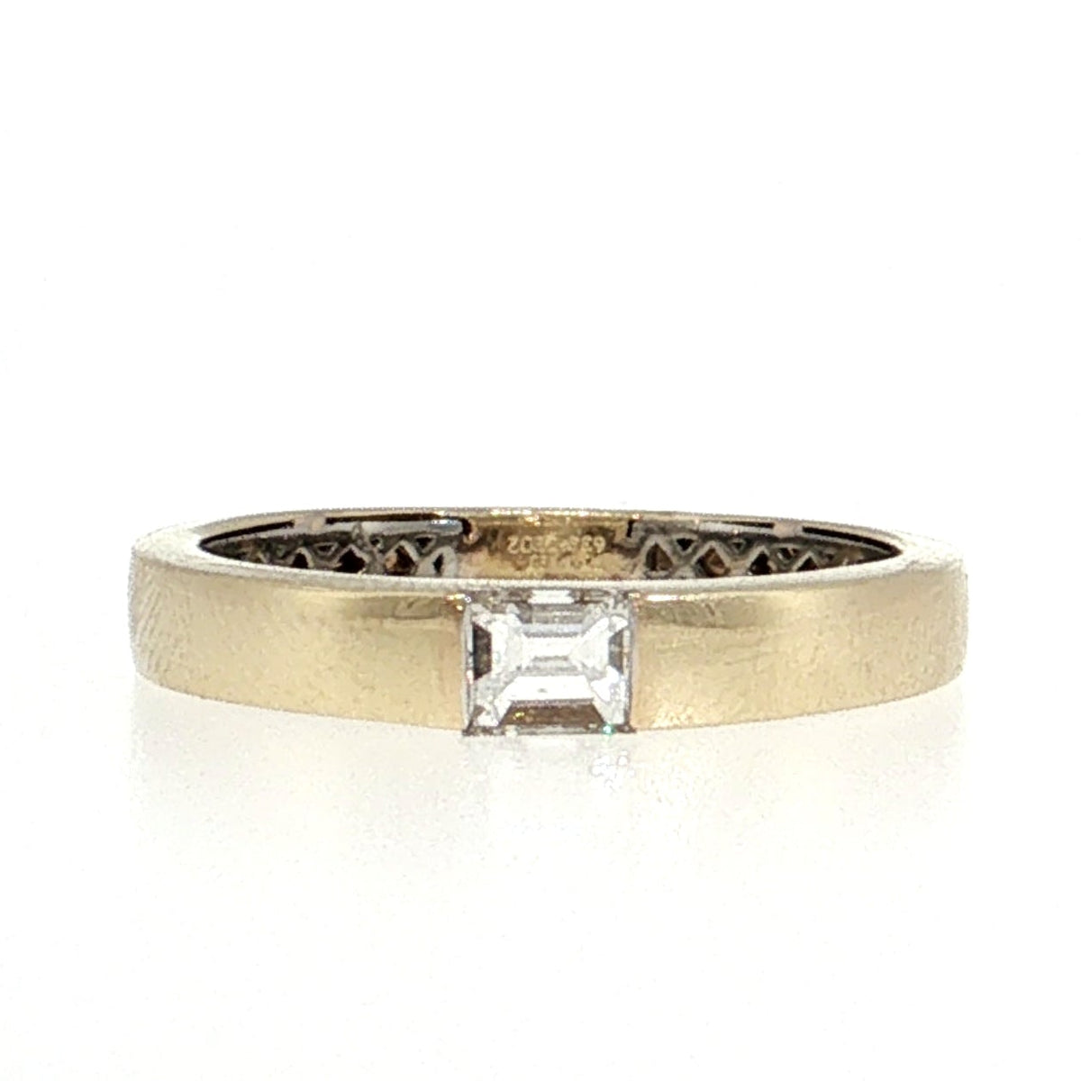 14K Gold & Platinum | Yellow Gold Natural Diamond Sideways Baguette Wedding Band