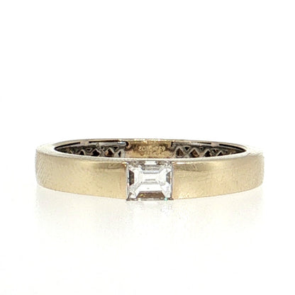 14K Gold & Platinum | Yellow Gold Natural Diamond Sideways Baguette Wedding Band