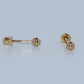 14K Gold |  Round Screwback Ball Earrings