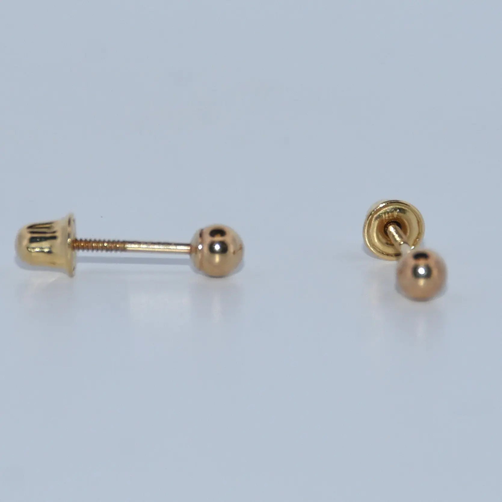 14K Gold |  Round Screwback Ball Earrings