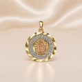 14K Gold | Round Tricolor NTRA. SRA. De Guadalupe (Virgin Mary)