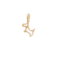 14K Gold | Small Dog Silhouette Pendant with .27cttw Natural Round Diamonds