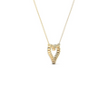 Gold necklace with a unique pendant on a white background